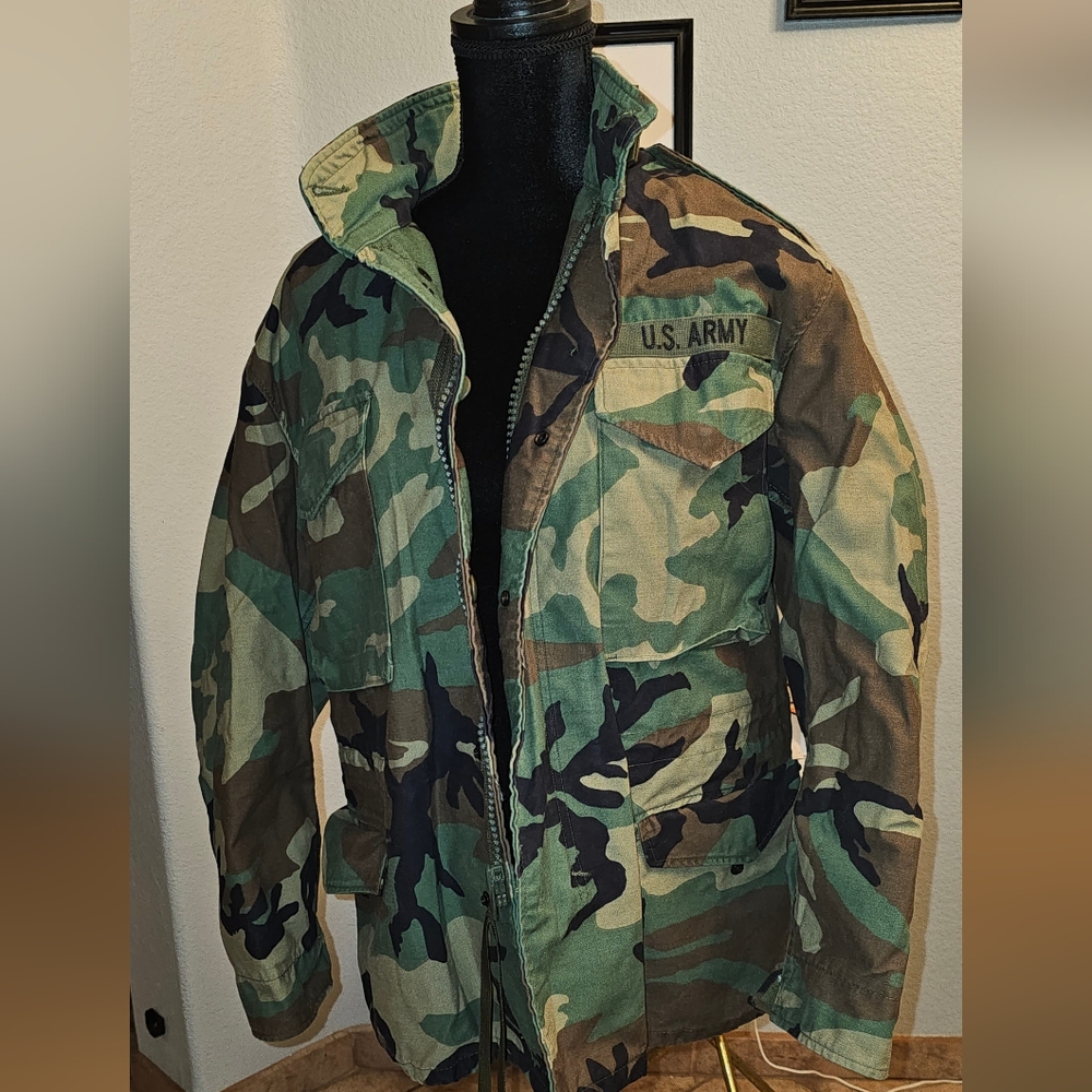 1980's US Army Camo Parka Field Cold Weather Jacket